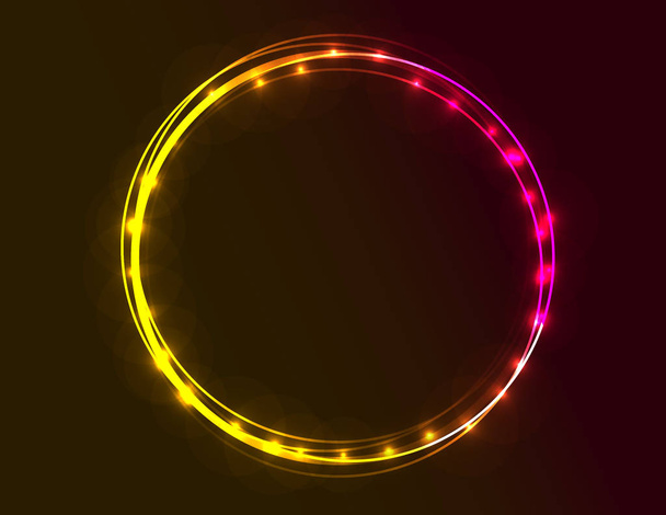 Neon round frame decor - Vector, afbeelding
