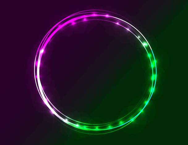 Neon round frame decor - Vektor, obrázek