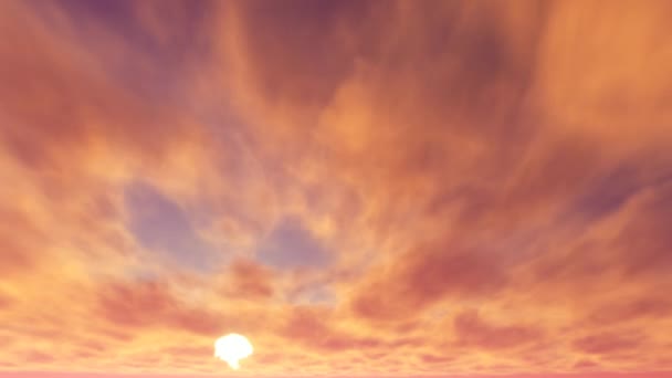 A mozgalom a cumulus felhők, a háttérben a naplemente - Felvétel, videó