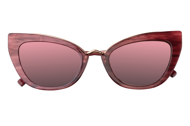 Женские солнцезащитные очки коралловый пластик с зеркальным объективом живой коралловый градиент модный цвет 2019 года изолированы на белом фоне. Летние женские солнцезащитные очки
 - Фото, изображение