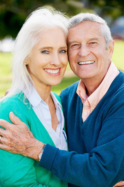 Outdoor Portrait Of Happy Senior Couple - 写真・画像