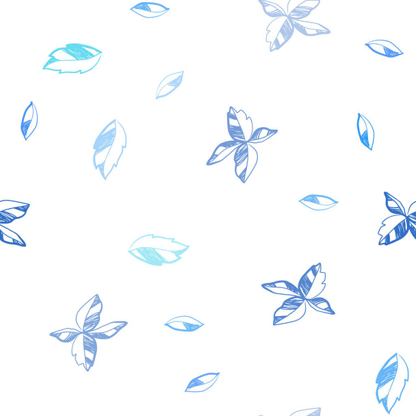 Vecteur bleu clair motif élégant sans couture avec des feuilles. Une vague illustration abstraite avec des feuilles dans le style gribouillis. Conception pour le textile, tissu, fonds d'écran
. - Vecteur, image