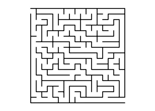 Struttura vettoriale bianca con un labirinto nero, gioco. Illustrazione astratta con labirinto su sfondo bianco. Concetto per pazzle, labirinto di libri, riviste
. - Vettoriali, immagini