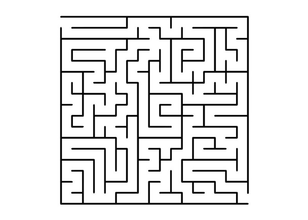 Fehér vektor textúra fekete labirintussal, játék. Egyszerű illusztráció labirintussal, fehér háttérrel. Minta oktatási magazinokhoz, könyvekhez. - Vektor, kép
