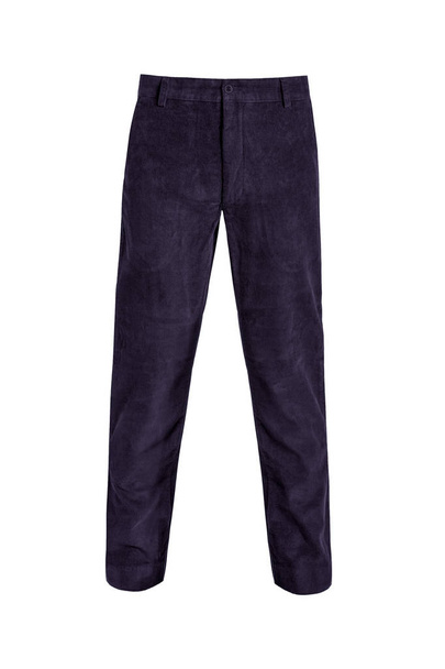 Stylish dark purple mens velvet jeans pants isolated on white background - Photo, Image