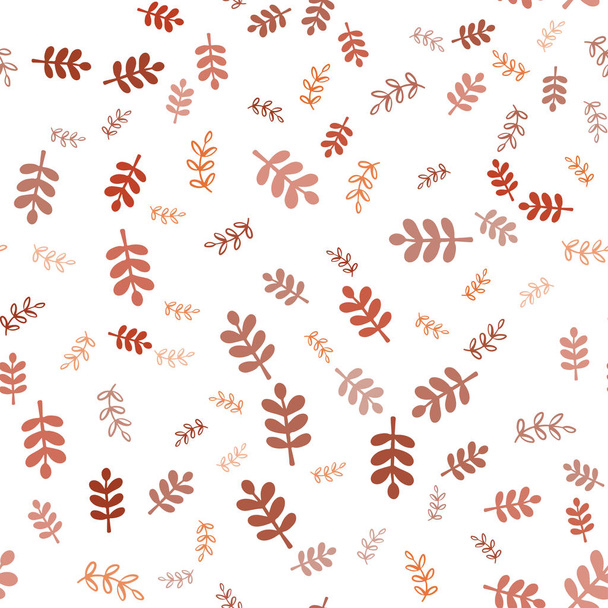 Light Orange vector seamless natural backdrop with leaves, branches. Colorful illustration in doodle style with leaves, branches. Pattern for trendy fabric, wallpapers. - Vector, Imagen
