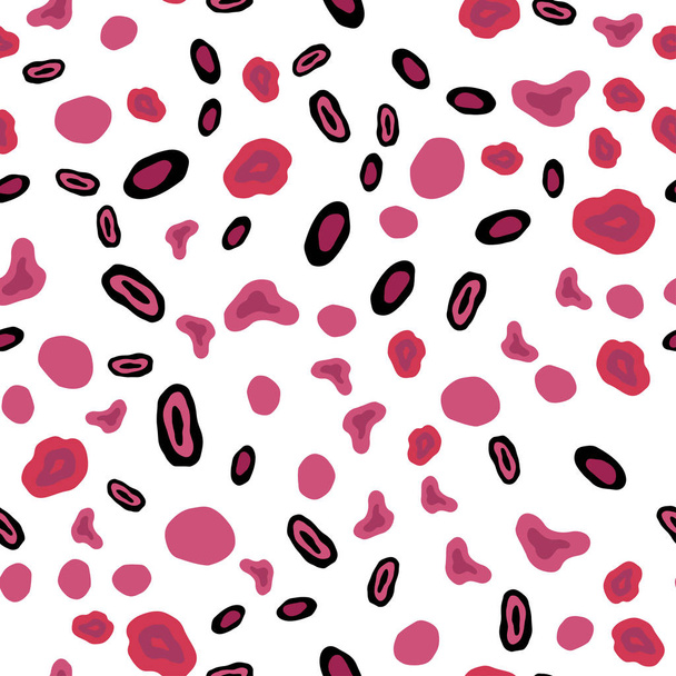 Светло-розовый вектор бесшовный шаблон со сферами. Блестящие абстрактные иллюстрации с размытыми капельками дождя. Дизайн для текстиля, ткани, обоев
. - Вектор,изображение