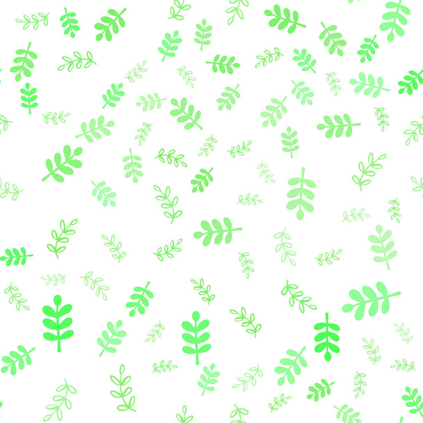 Vecteur vert clair œuvre d'art naturelle sans couture avec feuilles, branches. Design décoratif dans le style indien sur fond blanc. Modèle pour la conception de tissu, fonds d'écran
. - Vecteur, image
