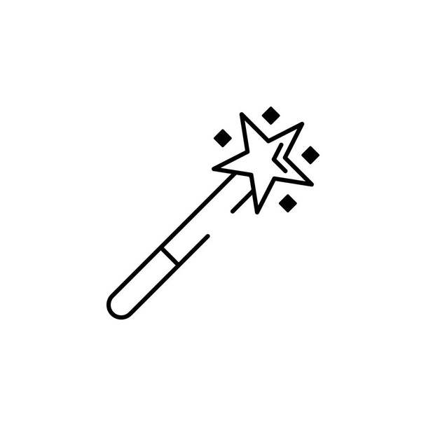 Magic wand icon. Element of Halloween illustration. Premium quality graphic design icon. Signs and symbols collection icon for websites, web design, mobile app on white background on white background - Vector, Image