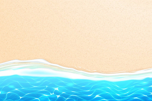 Vector aan zee strand azuurblauwe golven zand kust - Vector, afbeelding