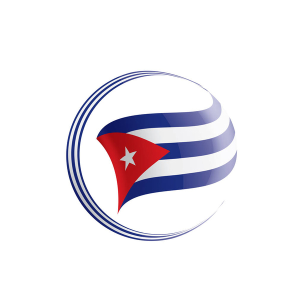 Kuba zászló, vektor illusztráció fehér alapon - Vektor, kép