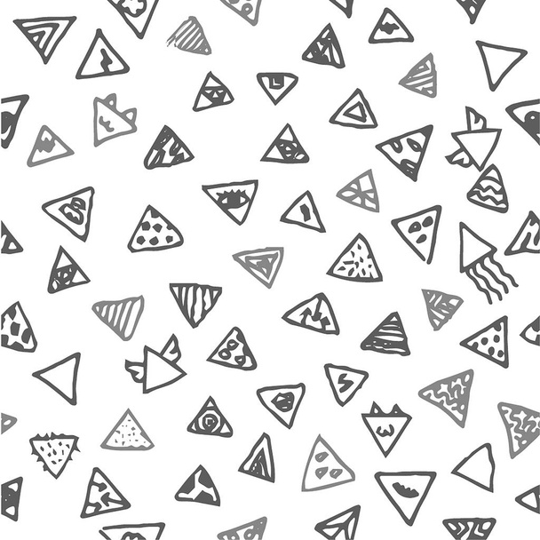 Vector Hand getrokken schets van abstracte driehoek naadloze patroon illustratie op witte achtergrond - Vector, afbeelding