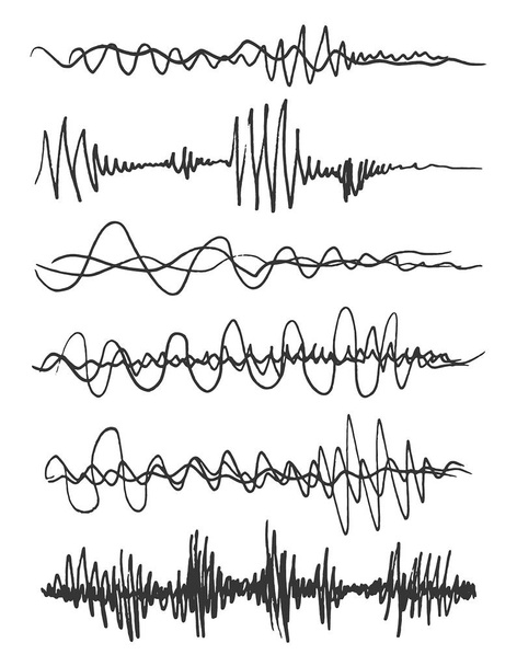 Vector sound waves set. Audio Player. Audio equalizer technology, pulse musical. Vector illustration - Vector, Image