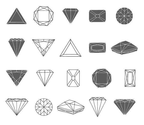 Vektor handgezeichnete Skizze des Diamant-Symbols Illustration auf weißem Hintergrund - Vektor, Bild