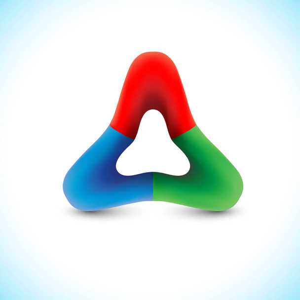Знак тригона ілюстрація. форма трикутника 3d зображення логотипу та абстрактний портал
 - Вектор, зображення