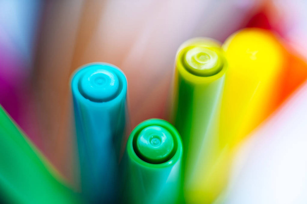 colored markers isolated on the white background - Photo, image