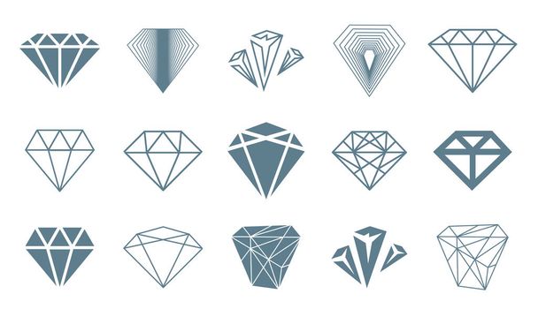 Vector illustration concept of diamond logo. Icon on white background - Vector, Image