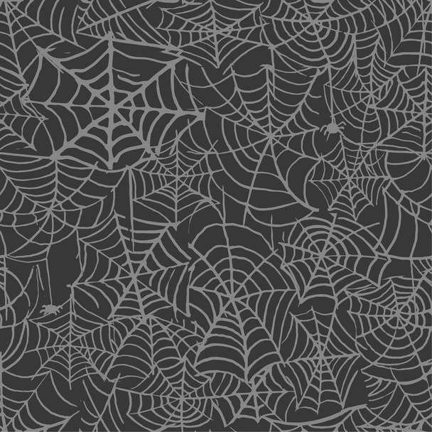 Collection of Cobweb isolated transparent pattern. Spiderweb for Halloween design. Spider web elements spooky and scary horror halloween decor. Hand drawn silhouette vector illustration. - Vector, Image