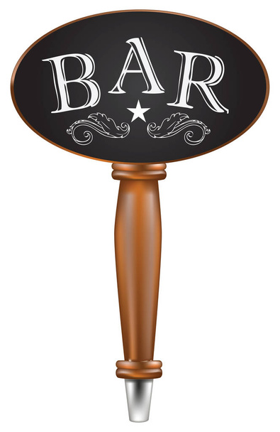 Poignée pour robinet à bière avec plateau craie ovale avec barre de texte
 - Vecteur, image