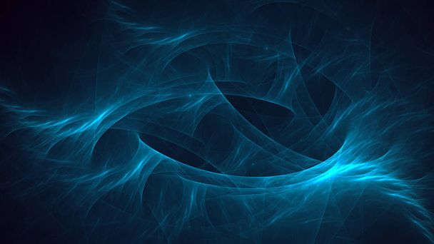3D rendering abstract blue fractal light background - Photo, Image