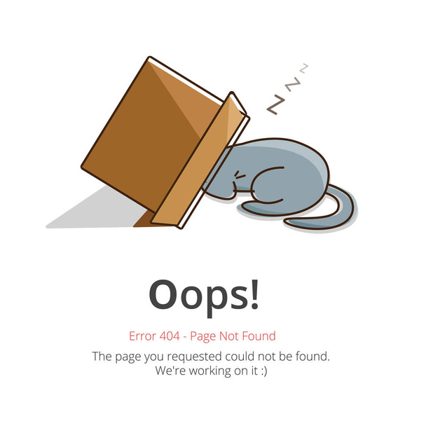 Fout 404 pagina lay-out vector ontwerp. Website 404 pagina creatief concept. De opgevraagde pagina kon niet worden gevonden. Oeps fout 404 pagina. - Vector, afbeelding