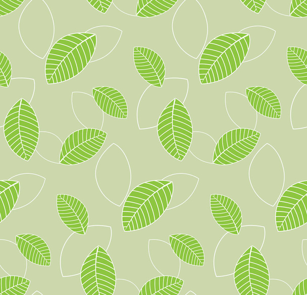 зеленые листья рисунок бесшовный фон для текстиля, украшения
 - Вектор,изображение