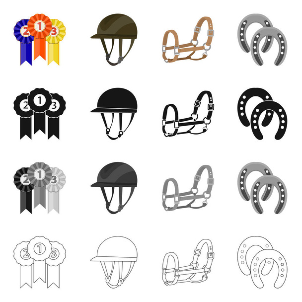 Isolated object of equipment and riding symbol. Set of equipment and competition vector icon for stock. - Vettoriali, immagini
