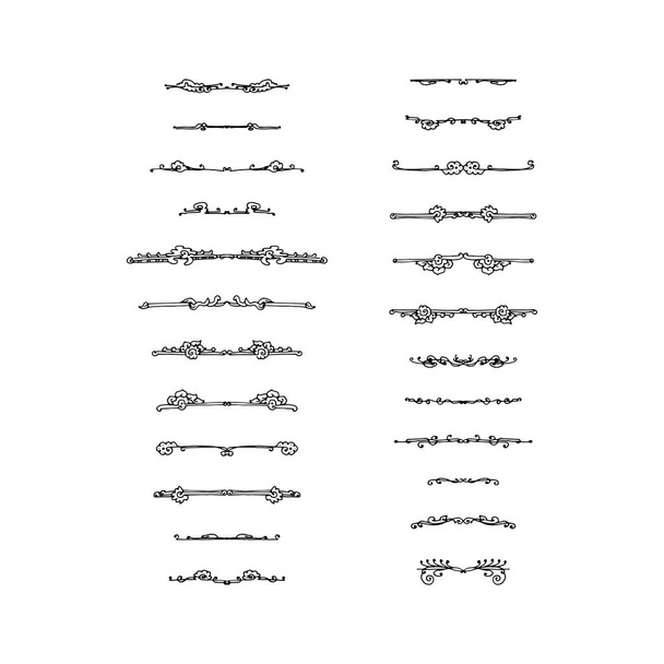 Serie di divisori di testo decorativi. illustrazione vettoriale disegnata a mano su sfondo bianco
 - Vettoriali, immagini