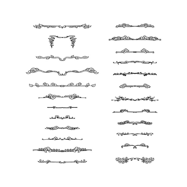 Serie di divisori di testo decorativi. illustrazione vettoriale disegnata a mano su sfondo bianco
 - Vettoriali, immagini