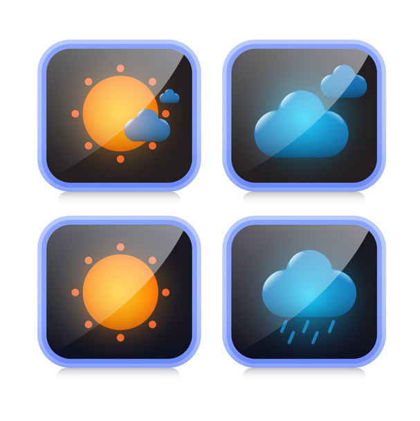 Ikony počasí, vektorová ilustrace - Vektor, obrázek
