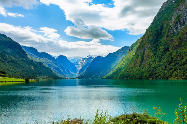 Fiorde da Noruega e paisagem glaciar - Foto, Imagem