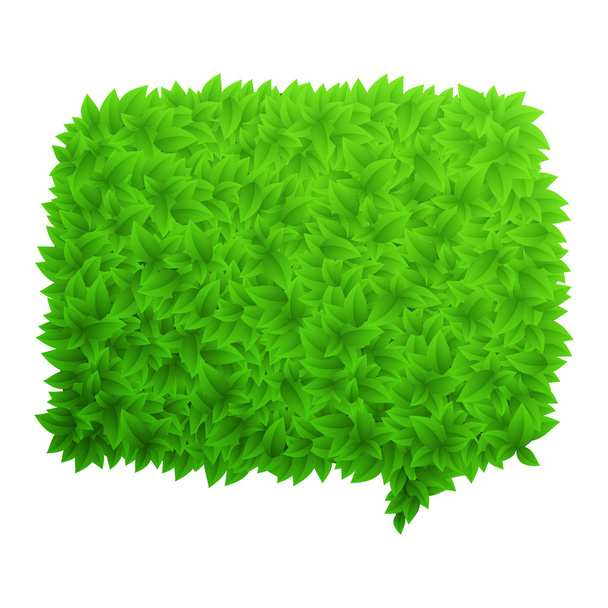 Speech bubble of green leaves vector illustration - Vector, Image