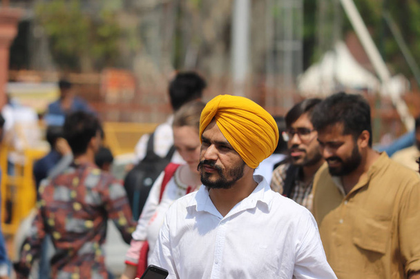 Membre de la communauté sikhe en Inde, rues de New Delhi, 29 mars 2018
 - Photo, image