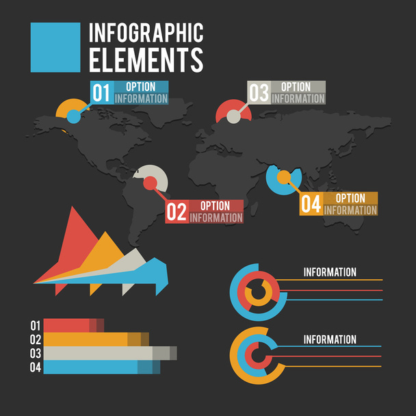 Business infographic elements vector illustration - Vecteur, image