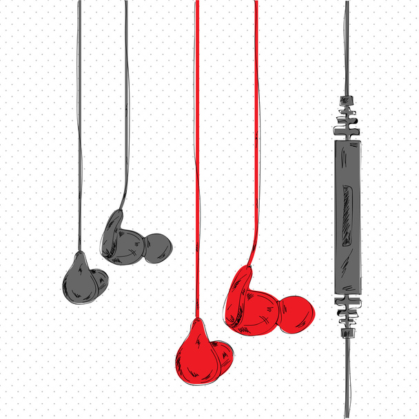 collection of earphones vector illustration - Vector, Image
