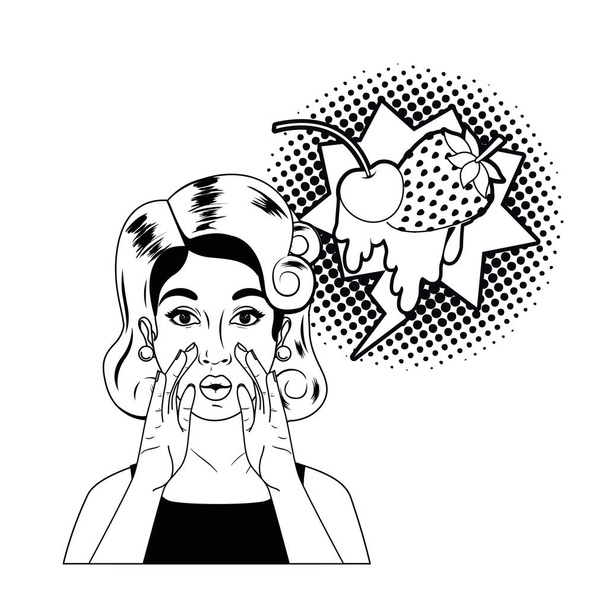 woman telling a secret with speech bubble - Vector, Image