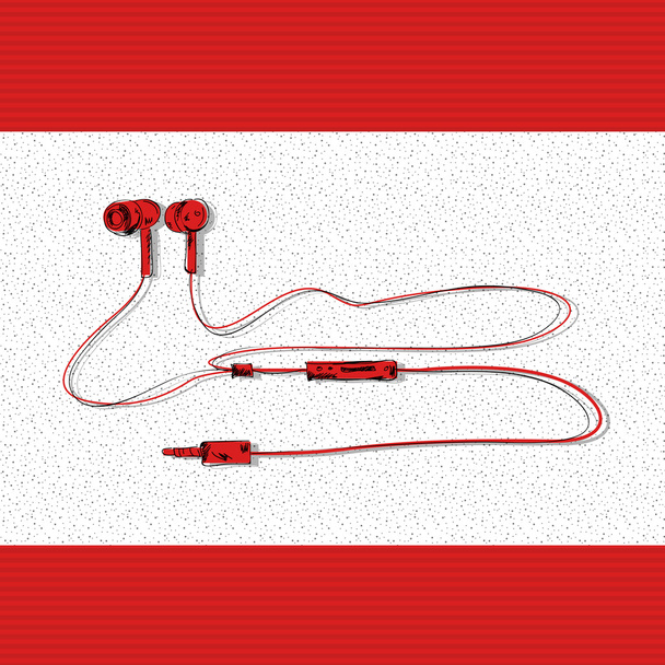 κόκκινο ακουστικά διανυσματικά εικονογράφηση - Διάνυσμα, εικόνα