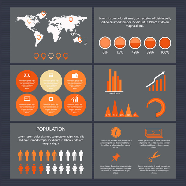 Business infographic elements vector illustration - Wektor, obraz
