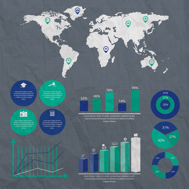 Business infographic elements vector illustration - Вектор, зображення