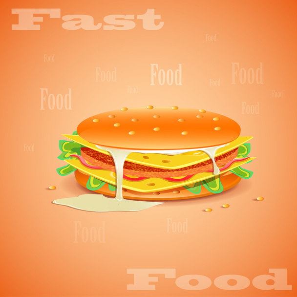 ízletes hamburger vektoros illusztráció - Vektor, kép