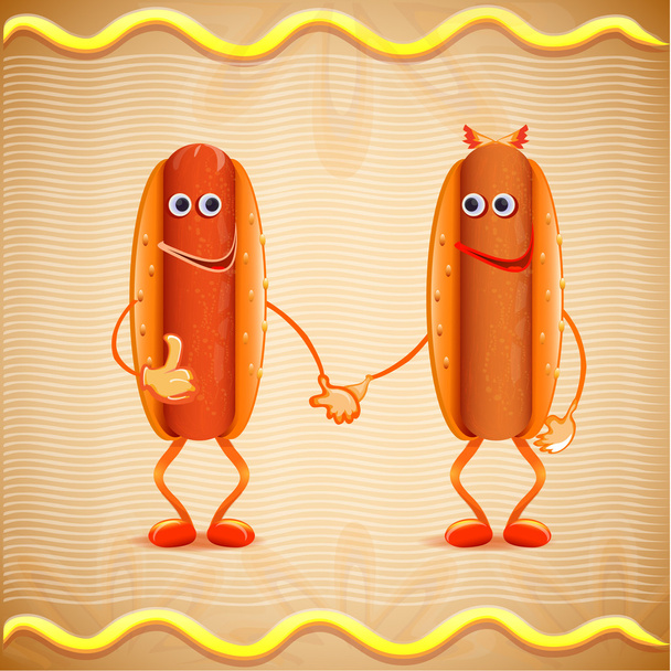 Dois hotdogs ilustração vetorial
 - Vetor, Imagem