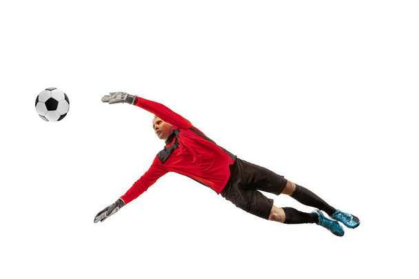 One soccer player goalkeeper man catching ball - Photo, Image