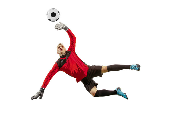 One soccer player goalkeeper man catching ball - Fotoğraf, Görsel
