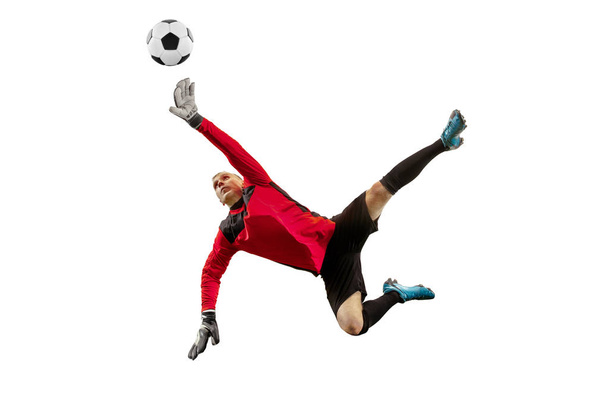 One soccer player goalkeeper man catching ball - Фото, зображення