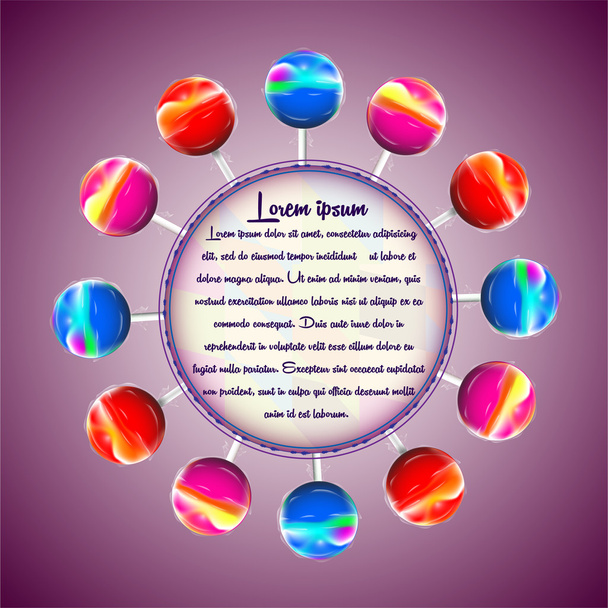 Vector illustration of colorful lollipops - Vector, Image