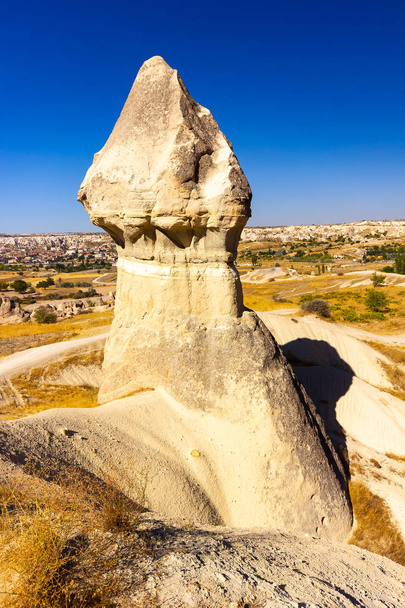Beautiful landscape of Magic forms of sandstone rock near Goreme village, Cappadocia, Turkey - Foto, immagini