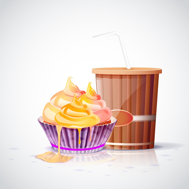 vector illustration of tea party set - Vector, Image