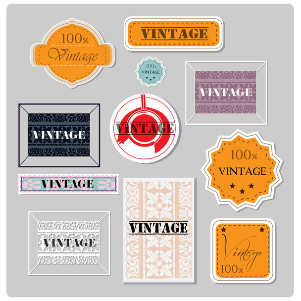 Set of vector vintage labels - Vector, Imagen