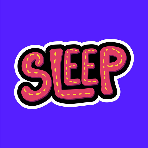Sleep lettering stitched frame illustration - Vector, Image