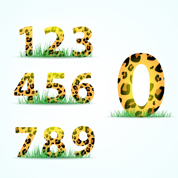 Nummerierung mit Pantherhautstruktur. Vektorillustration - Vektor, Bild
